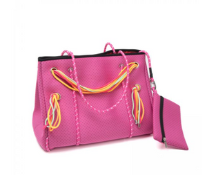 MOO'ILO Tasche Shopper Neopren, L, Farbe Pink/bunt