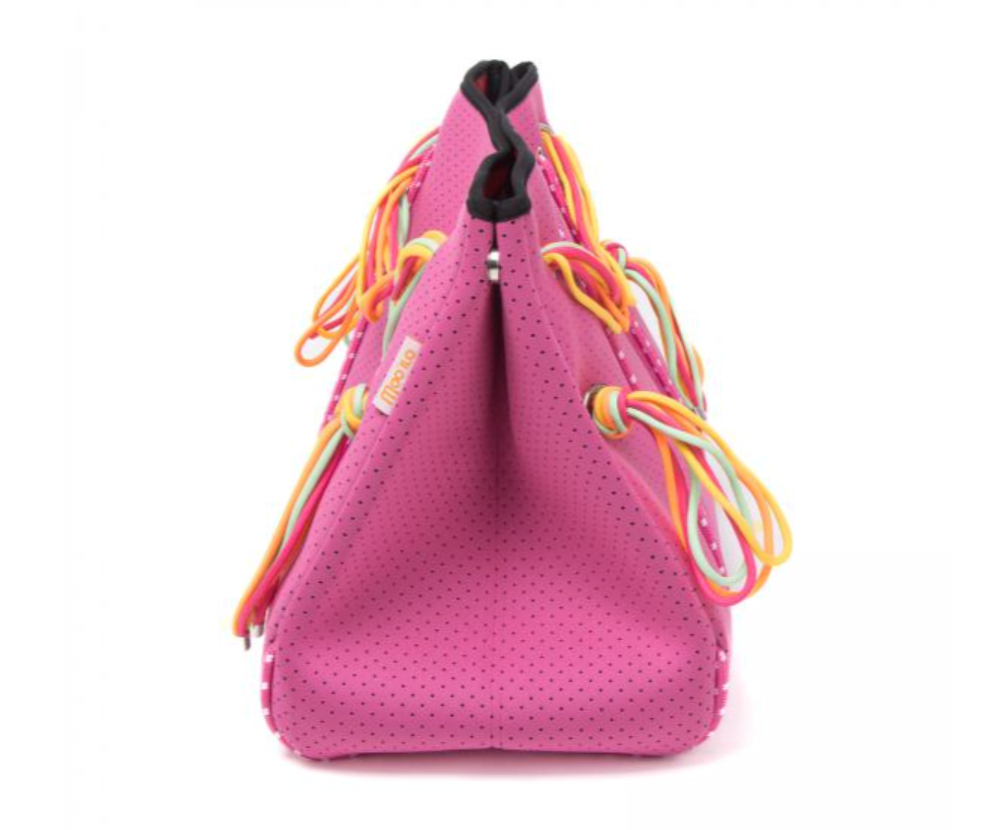 MOO'ILO Tasche Shopper Neopren, L, Farbe Pink/bunt