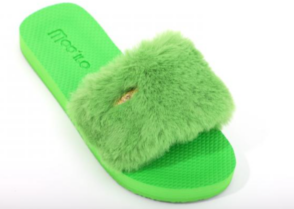 MOO ILO Schuhe Flipis Flausch Edition, Farbe Grün