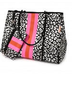 MOO'ILO Tasche Shopper Neopren, XL, Farbe Leo Schwarz/Silber