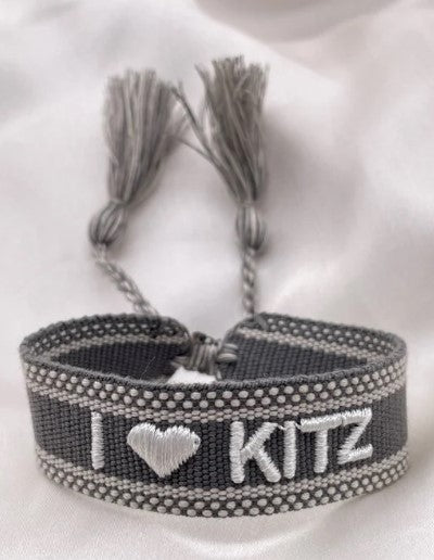 STOFFARMBAND Armband  I LOVE KITZ, Farbe Anthrazit