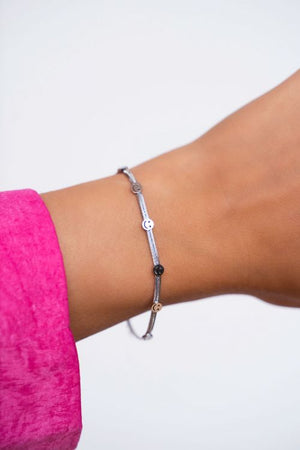 MYJEWELLERY Armband Schlangenkette mit kleinen Smileys, Farbe Silber