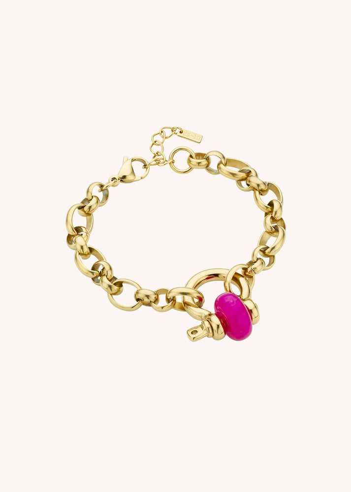 MYA BAY Armband mit Achat Donut, Farbe Fuchsia